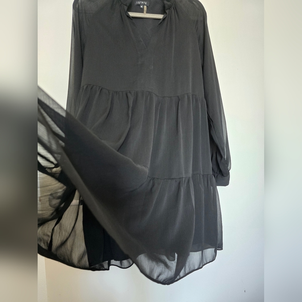 Elegant Black Chiffon Dress - Picture 5 of 8